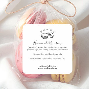 Minimalist Macaron Logo Bakery Ingredient Label