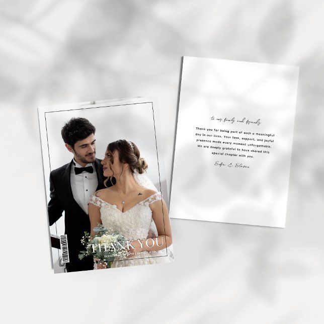 Minimalist Magazine Cover Wedding  Thank You Card (Creator Uploaded)