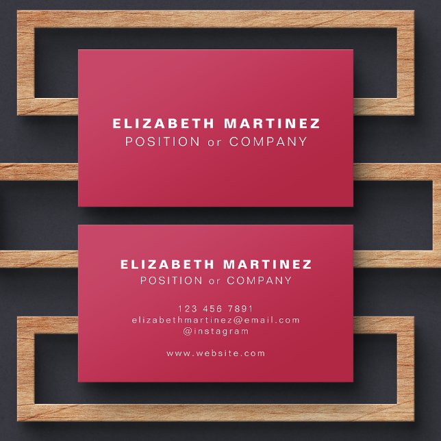 Minimalist Magenta Pink Modern Professional Custom Business Card (Creator Uploaded)