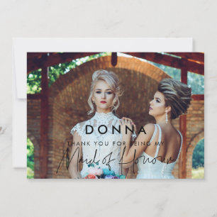 Minimalist Maid of honour Thank you card