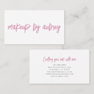 Minimalist Makeup Artist Brush Script Calligraphy Business Card
