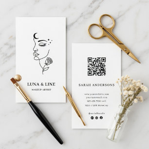 Minimalist Makeup Artist Card with QR Code