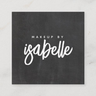 Minimalist Makeup Artist Script Square Business Card