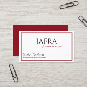 Minimalist Makeup Independent Rep Jafra Business Card