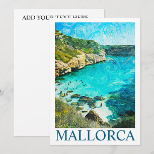 Minimalist Mallorca Spain Mediterranean Oil Paint Card