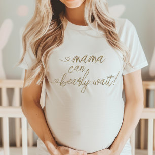 Minimalist Mama can Bearly Wait heart Baby Shower T-Shirt