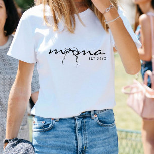 Minimalist Mama Lettering With Bow Women Tri-Blend Shirt