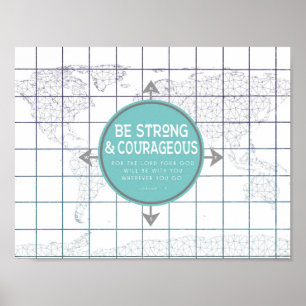 Minimalist Map Inspirational Scripture Poster