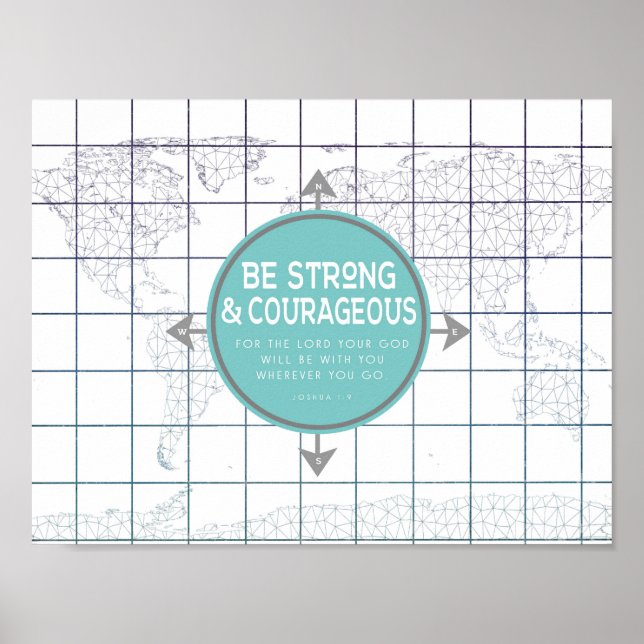 Minimalist Map Inspirational Scripture Poster (Front)