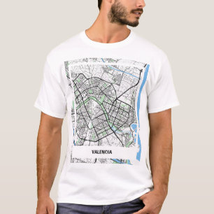 Minimalist map map Valencia - Natural Color T-Shirt