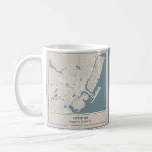Minimalist map of Le Gosier, Guadeloupe Coffee Mug