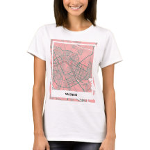 Minimalist map T-shirt Valencia - Rosa-Verde