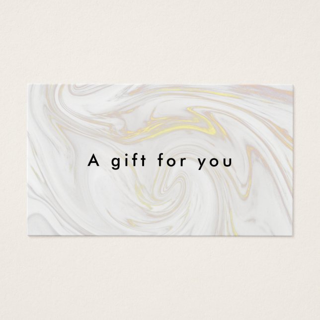 Minimalist Marble Business Gift Certificate (Front)