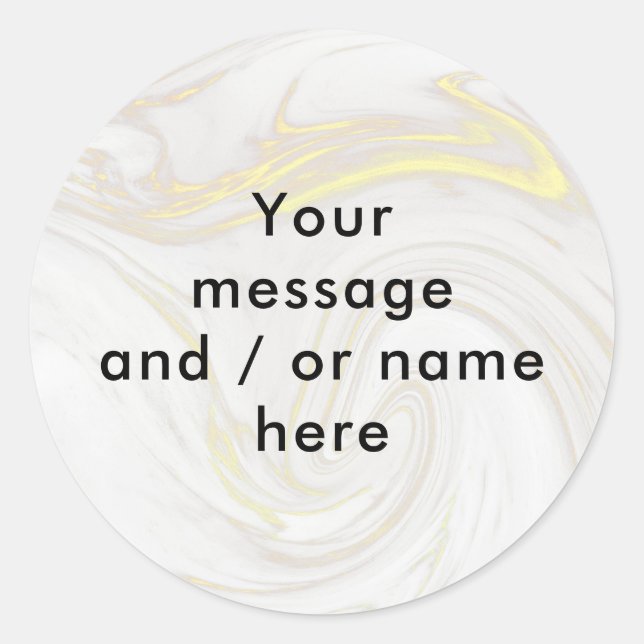 Minimalist Marble Personalised Classic Round Sticker (Front)