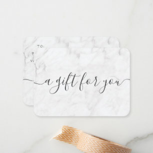Minimalist Marble Small Business Gift Certificate  Card