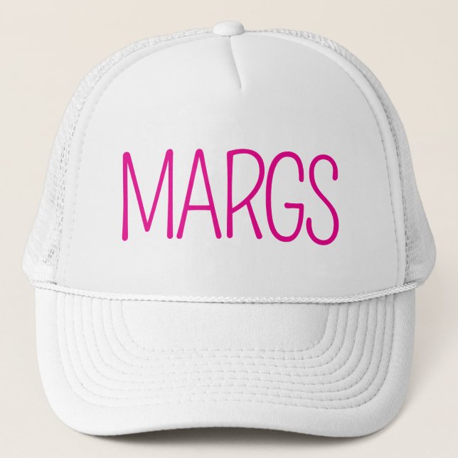 Minimalist "MARGS" Bachelorette Party Hat (Front)