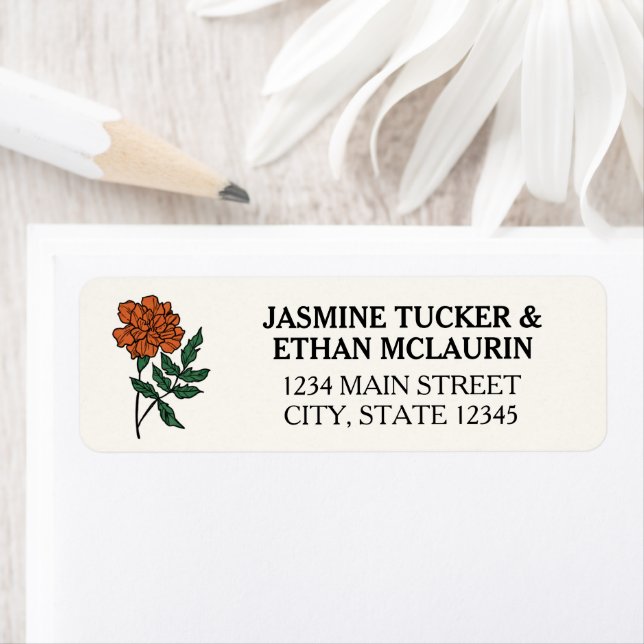Minimalist Marigold Address Label Return Address Label (Insitu)
