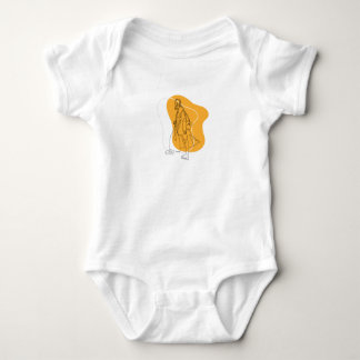 Minimalist marigold line artwork baby bodysuit