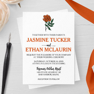 Minimalist Marigold Wedding Invitation