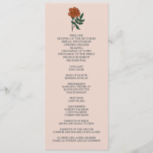 Minimalist Marigold Wedding Program