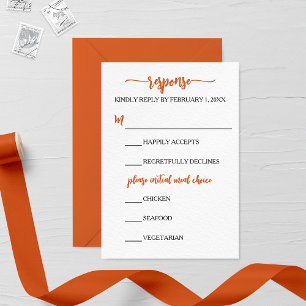 Minimalist Marigold Wedding RSVP Card