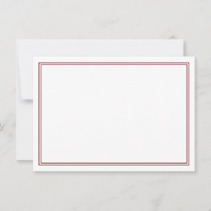 Minimalist Maroon Two Border Note Card