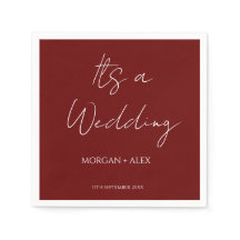 Minimalist Maroon Wedding Cocktail