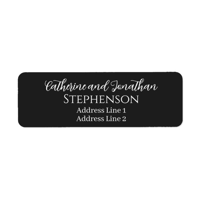 Minimalist Married Couple Return Address Labels (Front)