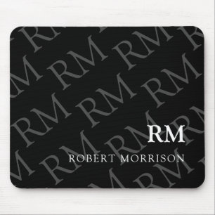 Minimalist Masculine Professional Modern Monogram Mouse Pad