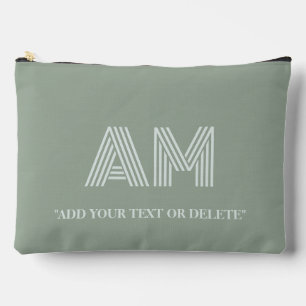 Minimalist Matcha Green Monogram Accessory Pouch