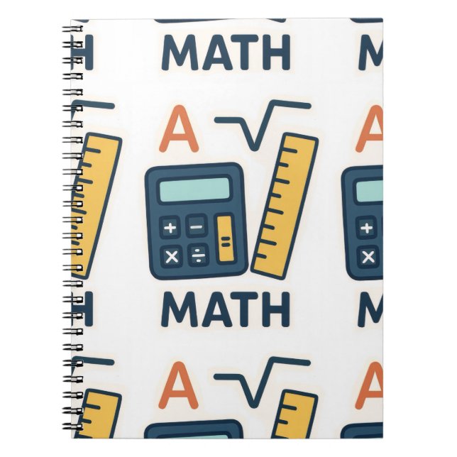 Minimalist Math Subject – Calculator, Rule Notebook (Front)