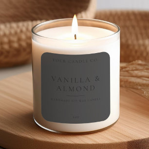 Minimalist Matte Black Candle Label