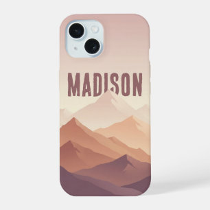 Minimalist Mauve Mountain Silhouette iPhone Case
