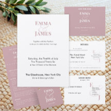 Minimalist Mauve Small 2 RSVP Card | QR Code