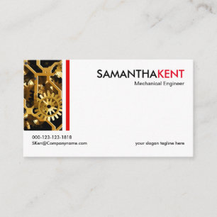 Minimalist Mechanical Dials Mechanical Engineer Business Card