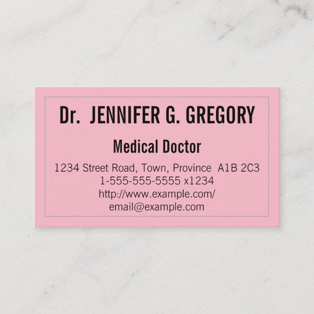 Minimalist Medical Doctor Business Card (Front)
