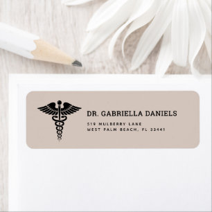 Minimalist Medical Symbol Doctor Healthcare Nurse Return Address Label