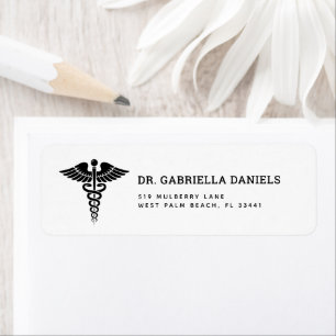 Minimalist Medical Symbol Doctor Healthcare Nurse Return Address Label