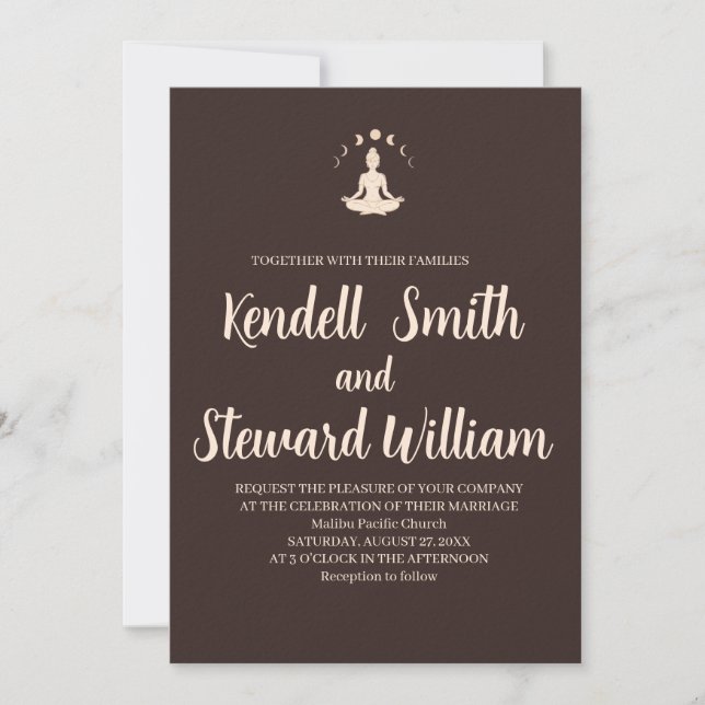 Minimalist Meditative Brown Tone Design  Invitation (Front)