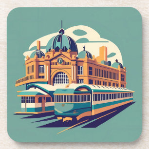 Minimalist Melbourne Australia painting souvenir Coaster