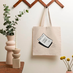 Minimalist Memo Paper Sketch Hand-Drawn Tote Bag