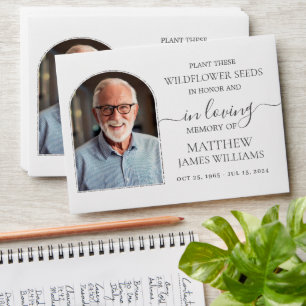 Minimalist Memorial Funeral Arch Photo Seed Packet Envelope