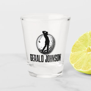 Minimalist Men Golf Monogram Design Shot Glass