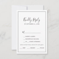 Minimalist Menu Choice RSVP Card