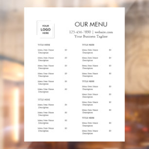 Minimalist Menu   Custom Logo Cafe & Catering 