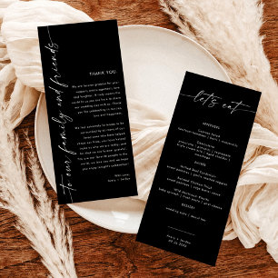 Minimalist Menu + Thank You Note   Wedding Napkin 