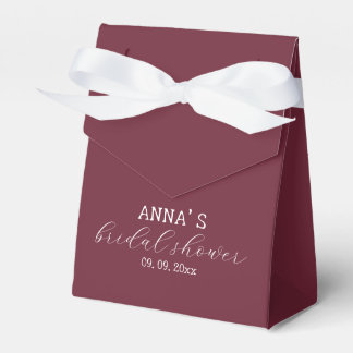 Minimalist Merlot and White Bridal Shower  Favour Box