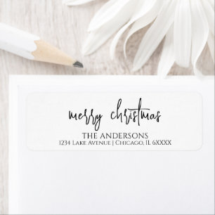 Minimalist Merry & Bright Holiday Return Address Return Address Label
