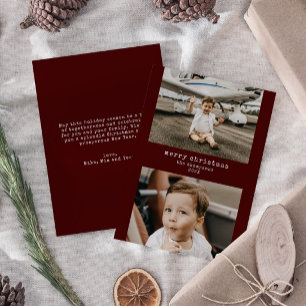 Minimalist Merry Christmas 2 Photo Holiday Card