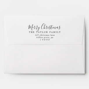 Minimalist Merry Christmas Card Envelope